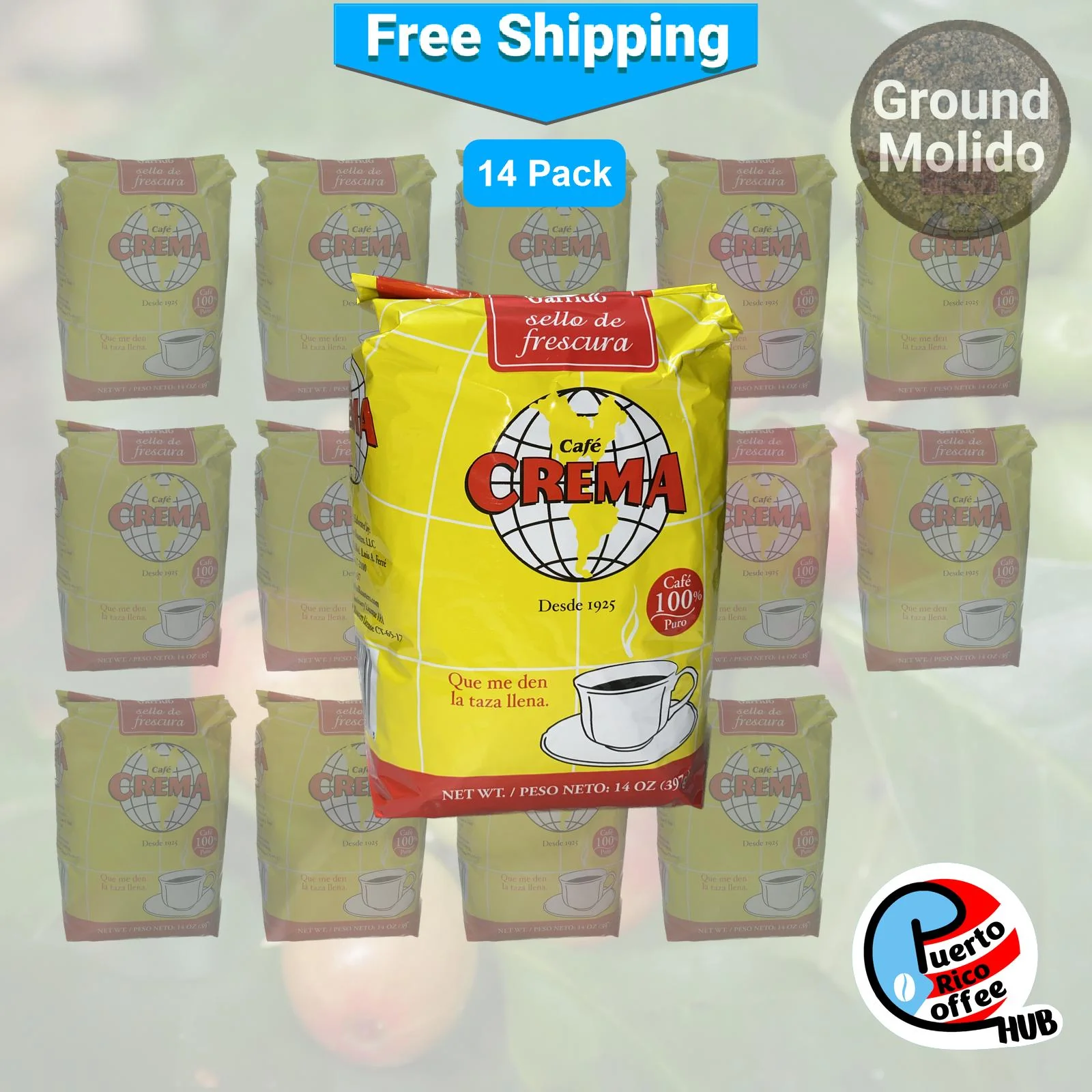 Café Crema Ground Coffee 14 Oz 14 Pack