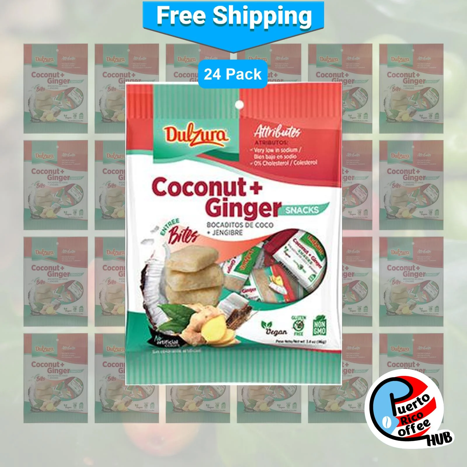Dulzura Borincana Coconut Ginger Bites 24-Pack