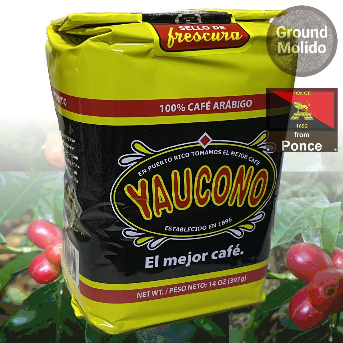 Café Yaucono Puerto Rican Ground Coffee 14 oz Bulk Packs - Image 3